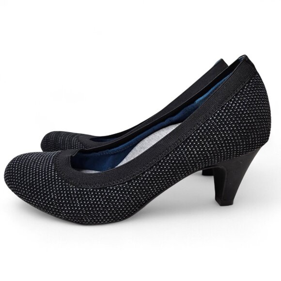 Betabrand Late to the Gate Knit Pumps Women Black Grey Memory Foam Insole Cozy 8 - Picture 4 of 8